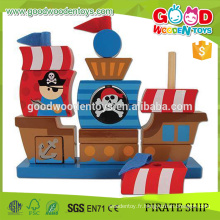 Nouveau jeu de jouets pour bébés Jouet de bateau pirate Bonne qualité Ensemble de blocs en bois